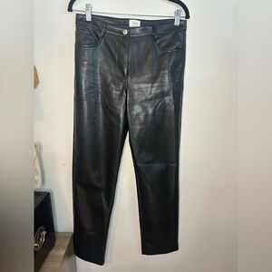 Aritzia Wilfred Vegan black leather straight leg pants 6
